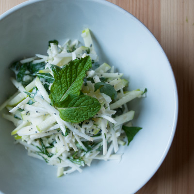 Crunchy Celery Root & Apple Slaw